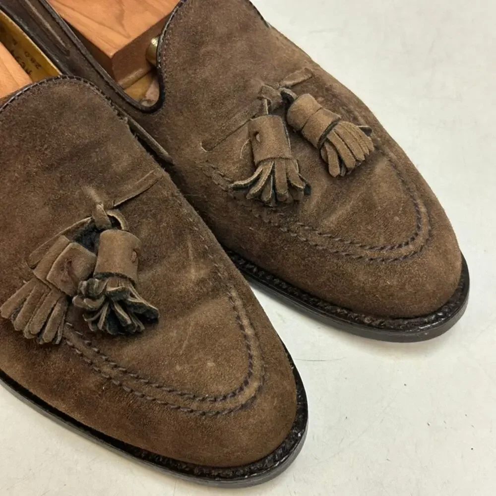 FULLY RESOLED Alden 6534 Mocha Suede Tassel Loafer VTG Made in USA 9 AA/B